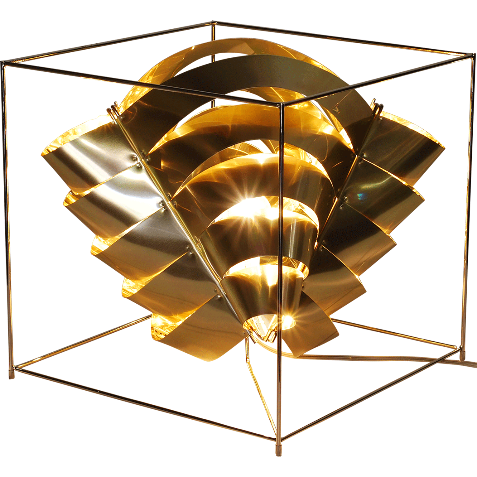 Auriga Cube Gold Lamp