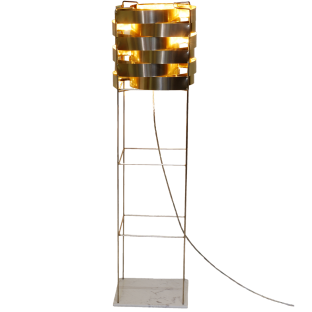 Sirius lampadaire argent socle en marbre de Carrare